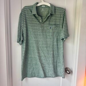 Johnnie-O Men's Neese Striped Original 4-Button Polo Shirt Golf Size XL Green